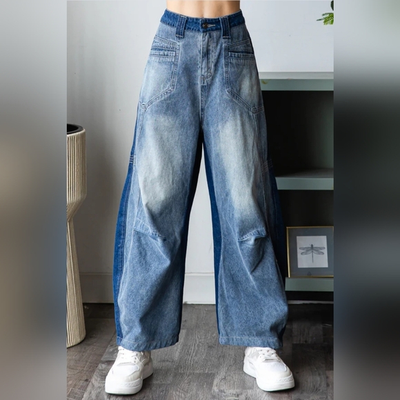 #1129 Oli & Hali Urban Fade Two-Tone Wide Leg Jeans